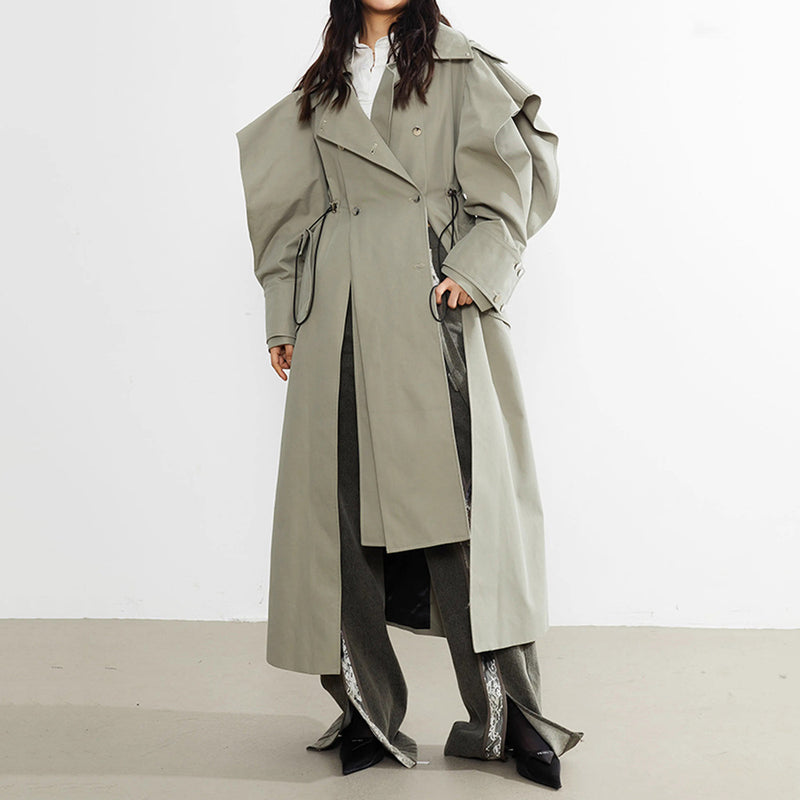 Elastic And Waisted Profile Trench Coat Women's