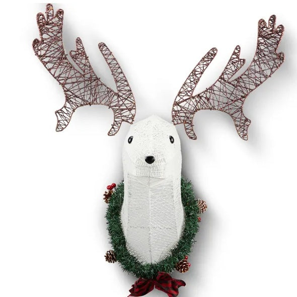 39 Pre-lit 3D Rudolph Hanging Wreath For Front Door