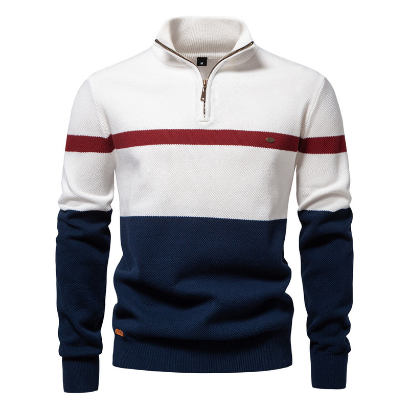 New Color Matching Sweater Men's Clothing - WOMONA.COM