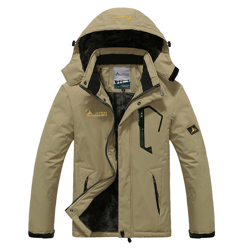 Women's Plus-Size Fleece-Lined Windproof Shell Jacket