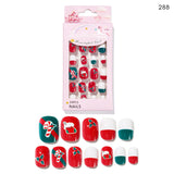 Christmas Cute Children Nails 24 Pieces Wearable - WOMONA.COM