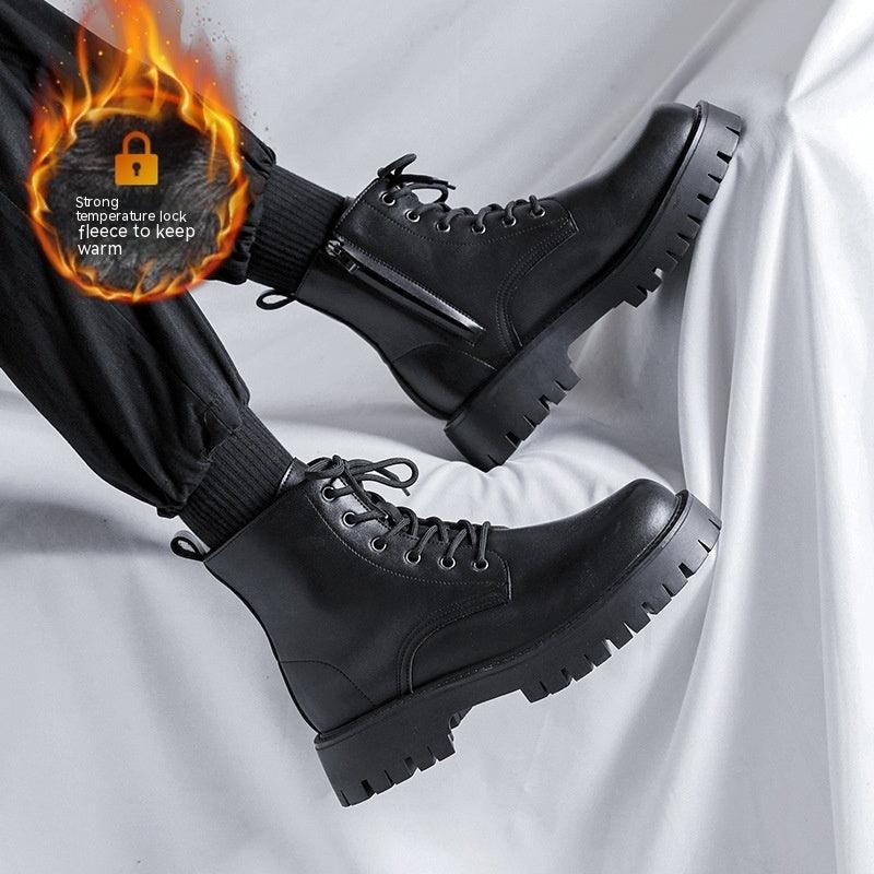 Men's Leather New High-top Boots - WOMONA.COM
