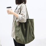 Women Handbags High Capacity Shoulder Bags For Shopping Canvas Totes - WOMONA.COM