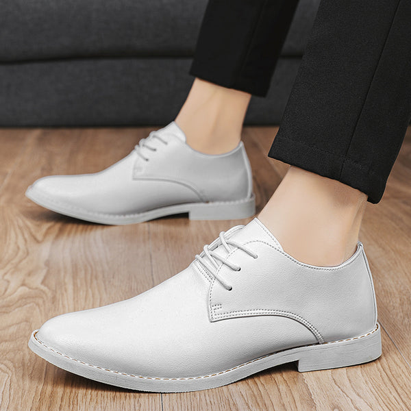 Zapatos de boda con cordones de cuero para hombre, estilo informal de negocios, tallas 39 a 46