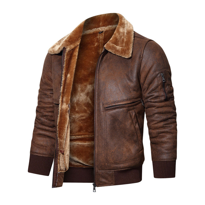 New Leather And Fur Men's Jacket Men's - WOMONA.COM