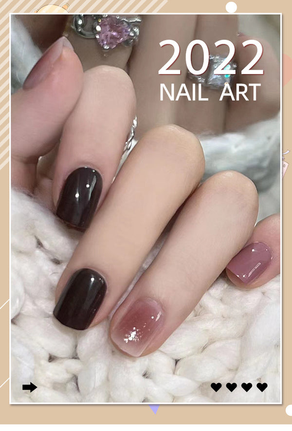 Strong Tea Coffee Nail Patch White Fake Nails - WOMONA.COM