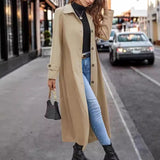 Fashion Casual Gentle Button Long Trench Coat For Women