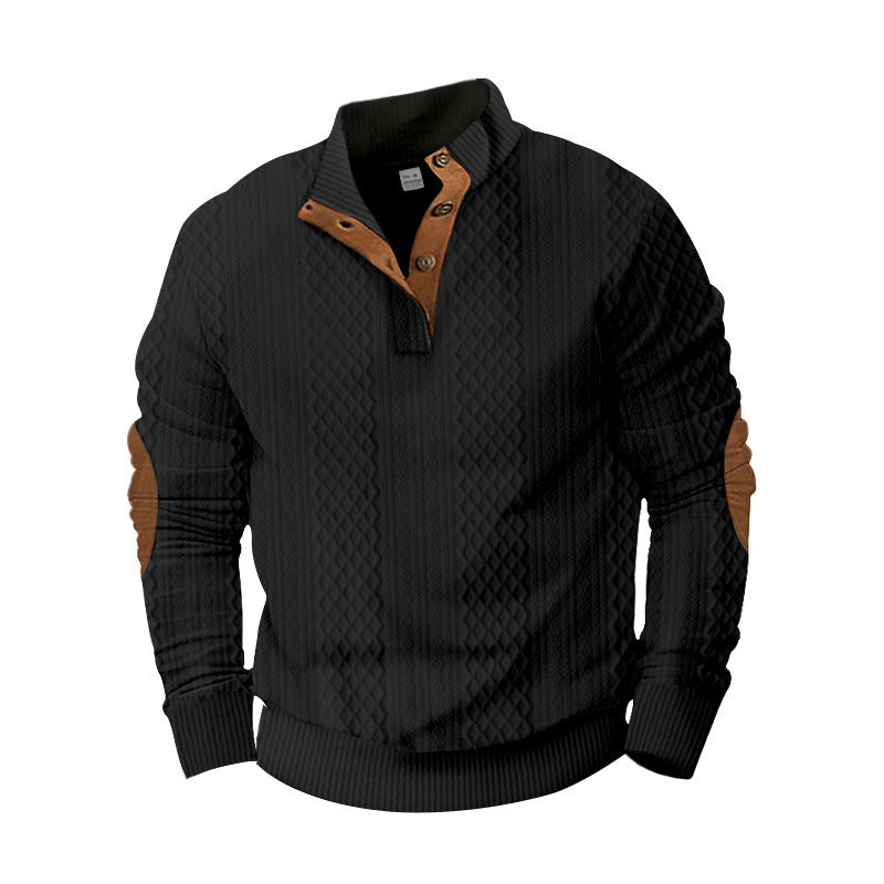 Men's Sweater Half Cardigan Jacquard