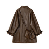 Retro Motorcycle Clothing Slimming Leather Coat