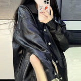 Women's Embroidered Pattern Leather Jacket - WOMONA.COM