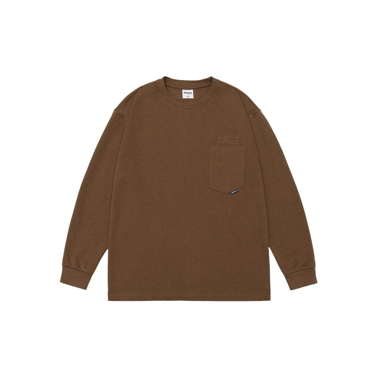 Heavy Solid Color Long Sleeve T-shirt For Men - WOMONA.COM