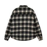 Plaid Shirt Cotton-padded Coat For Men - WOMONA.COM