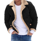 Men's Fur Integrated Fleece-lined Padded Jacket - WOMONA.COM