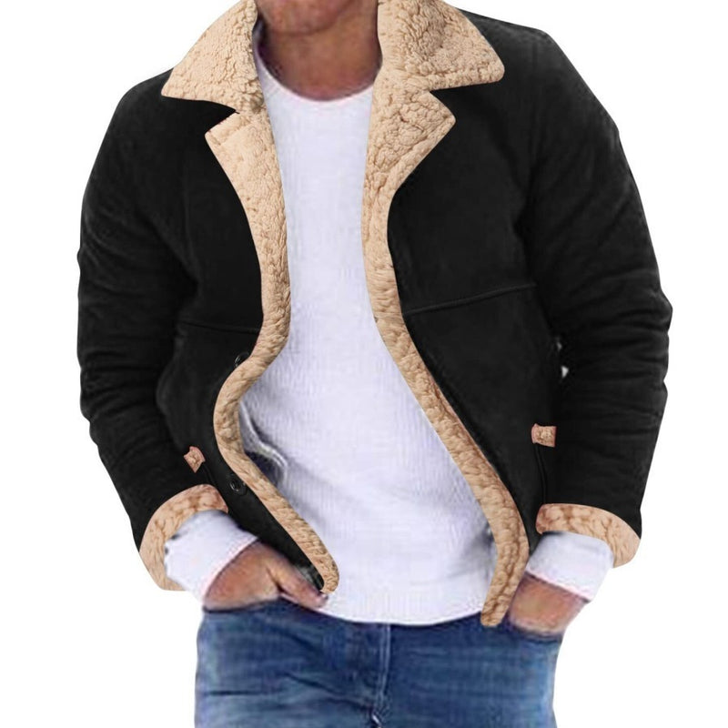 Men's Fur Integrated Fleece-lined Padded Jacket - WOMONA.COM