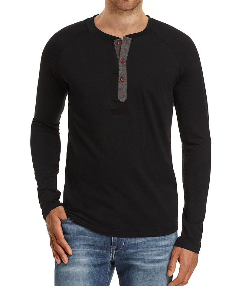 Men's Long-sleeved Round Neck T-shirts - WOMONA.COM