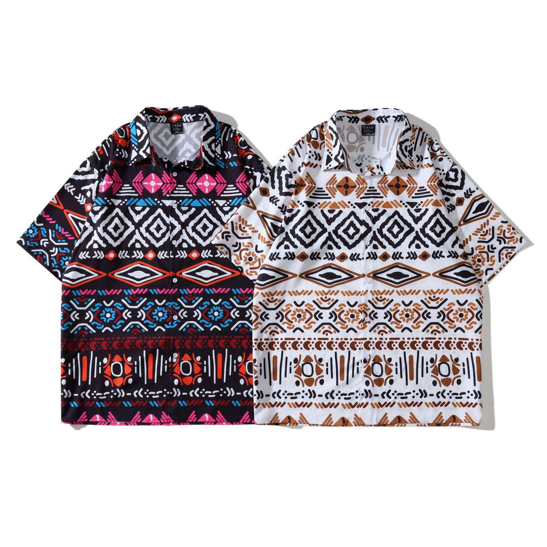 Retro Fashion Shirts Short Sleeves For Men And Women - WOMONA.COM