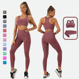 2PCS Seamless Yoga Set Women Tracksuit High Waist Leggings - WOMONA.COM