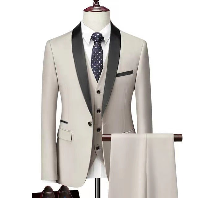 3 Pieces Set Men Wedding Suits Groom Tuxedos - WOMONA.COM