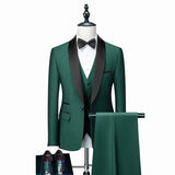 3 Pieces Set Men Wedding Suits Groom Tuxedos - WOMONA.COM