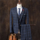 3 Pieces Suit Set Men Wedding Suits Groom Tuxedos - WOMONA.COM