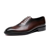 Business Carved Pointed Retro Wedding Shoes Men - WOMONA.COM