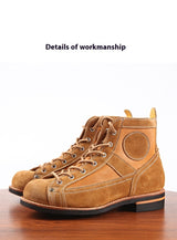 Leather Stitching Paratrooper Work Ankle Boots