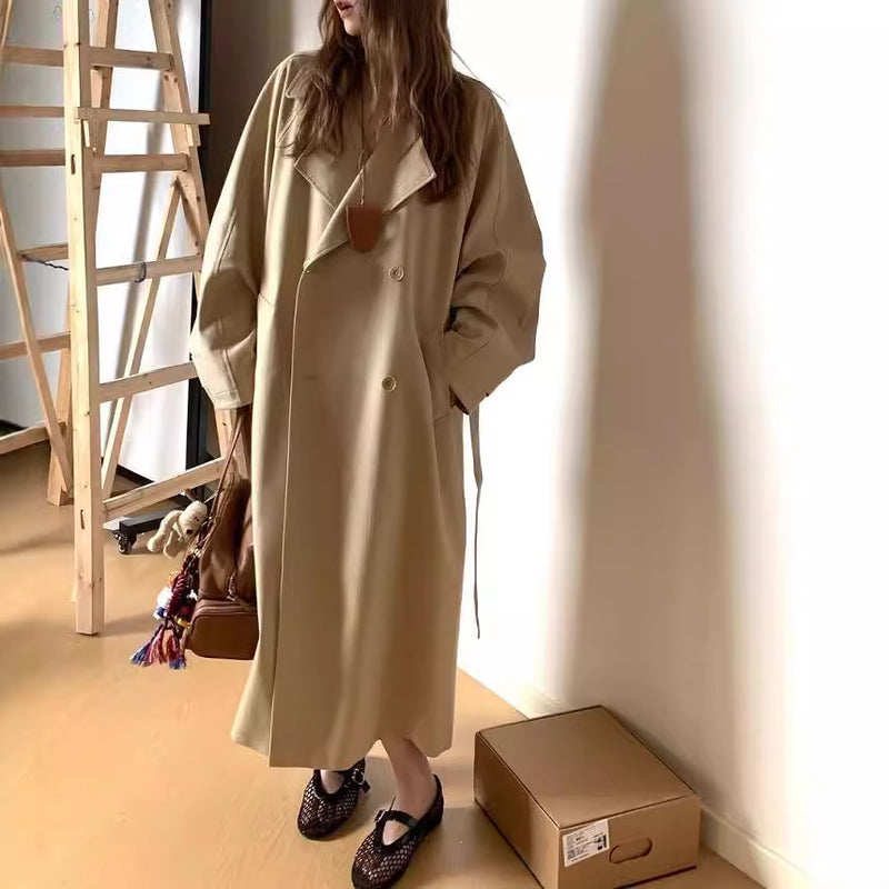 Early Autumn Lapel Long Trench Coat