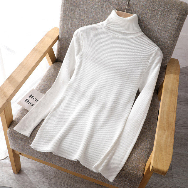 Basic Women highneck Sweaters - WOMONA.COM