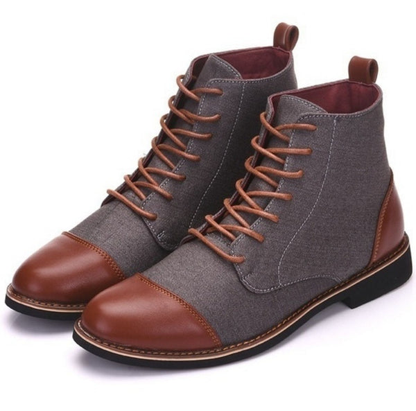 Men Large-sized Leather Boots Male Leather Shoes - WOMONA.COM