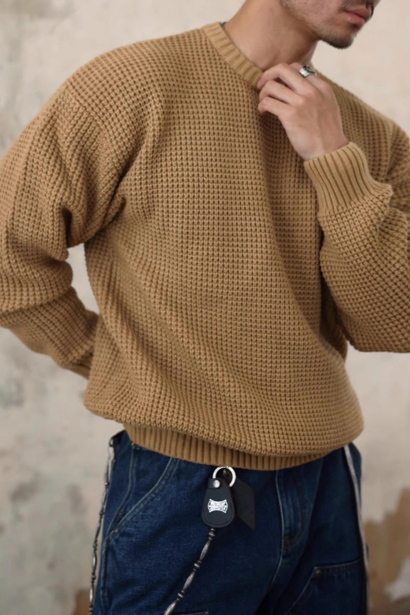 Men's Waffle Base Ride Knitwear American Retro - WOMONA.COM