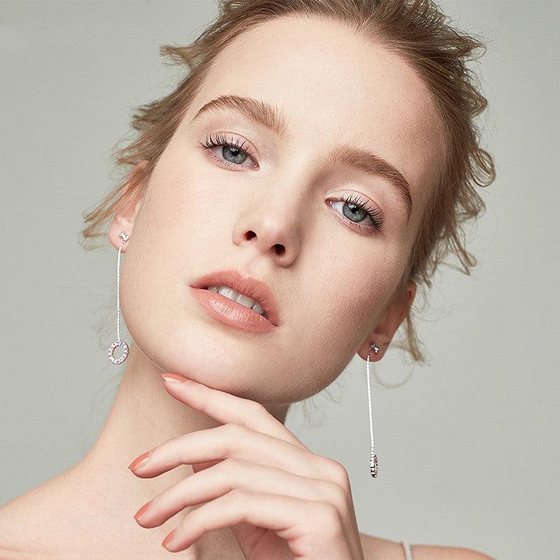 Women's Silver Long Pendant Earrings