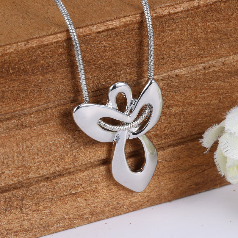 Angel Wing Necklace Butterfly Cross Necklace - WOMONA.COM