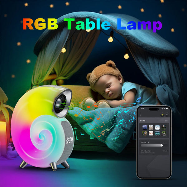 Conch Smart RGB Atmosphere Light Bluetooth Speaker Alarm Wake-up Lamp - WOMONA.COM