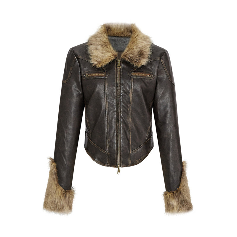 Retro Fur Collar Warm And Cotton Jacket - WOMONA.COM