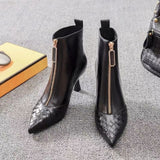 Pointed Toe Stiletto Heel Ankle Boots For Women - WOMONA.COM