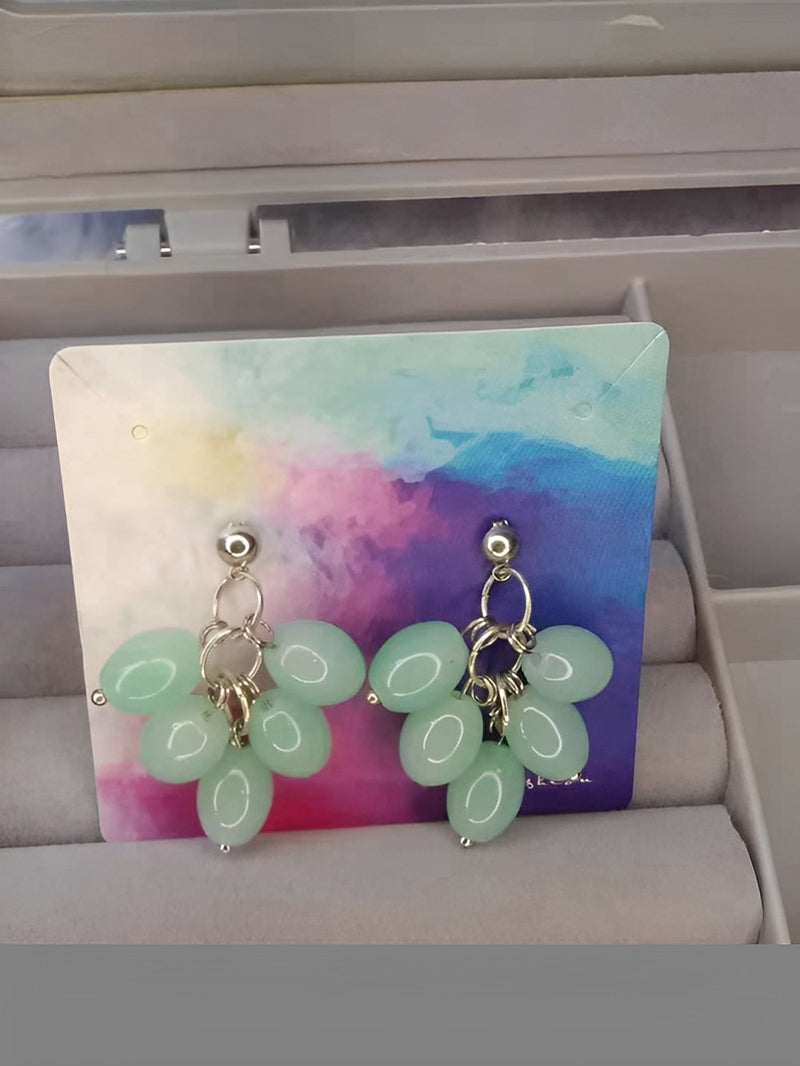 Crystal Short Candy-colored Earrings - WOMONA.COM