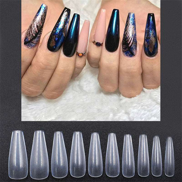 500 tablets of transparent natural color ballet fake nails - WOMONA.COM