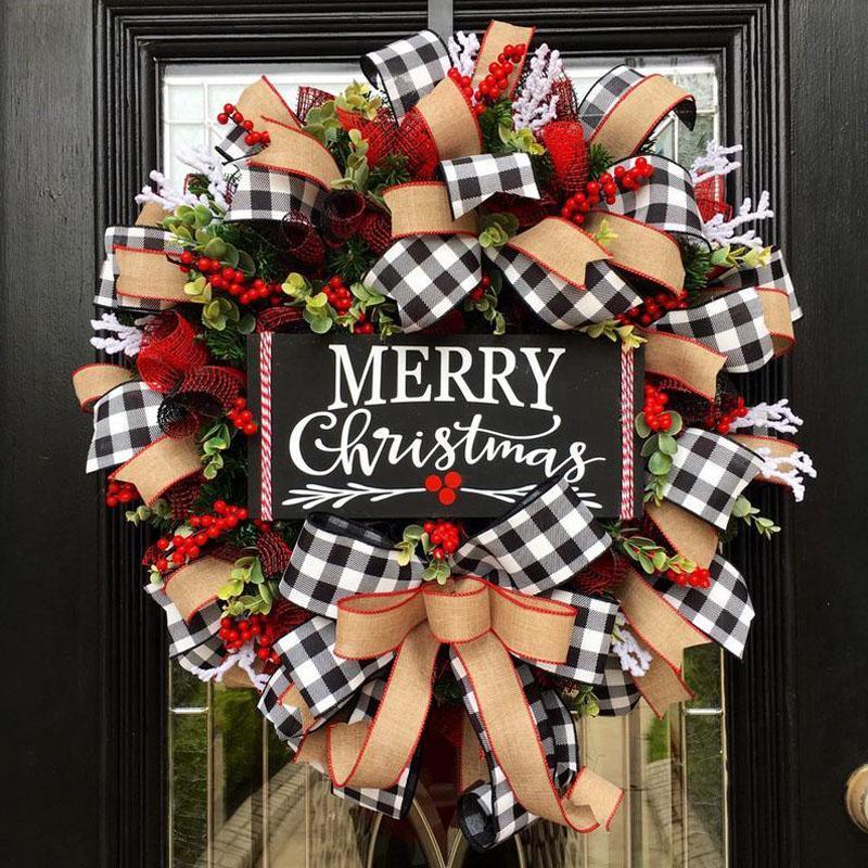 Christmas bow garland - WOMONA.COM
