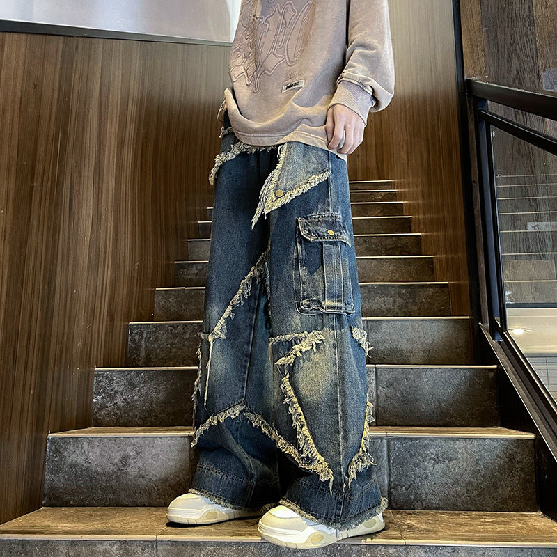 Loose-fit Vintage Wide-leg Work Pants