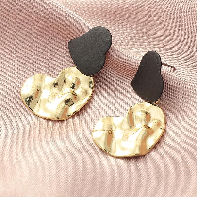 Irregular Hammered Heart Earrings