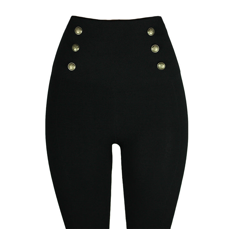 High-waisted Tight Pants Tummy Control Zipper Leggings - WOMONA.COM