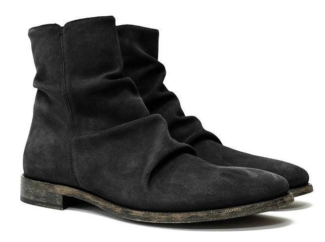 Pleated British Style Short Boots Men's - WOMONA.COM