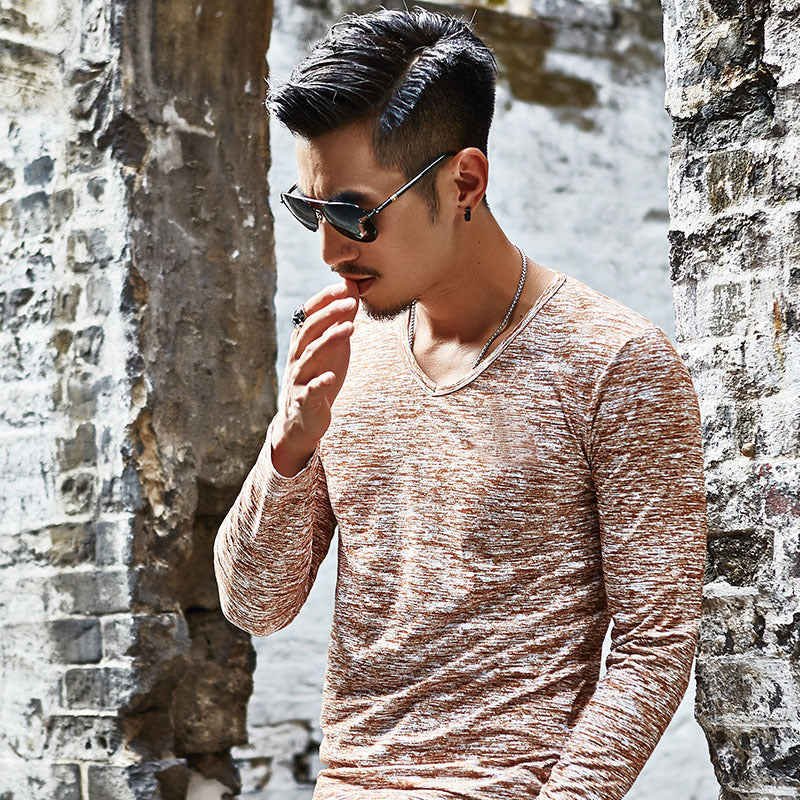 Autumn winter new men's long sleeved T-shirts men - WOMONA.COM