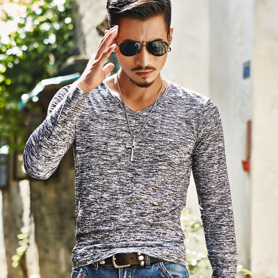 Autumn winter new men's long sleeved T-shirts men - WOMONA.COM