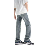 Loose Straight Ripped Jeans For Men - WOMONA.COM