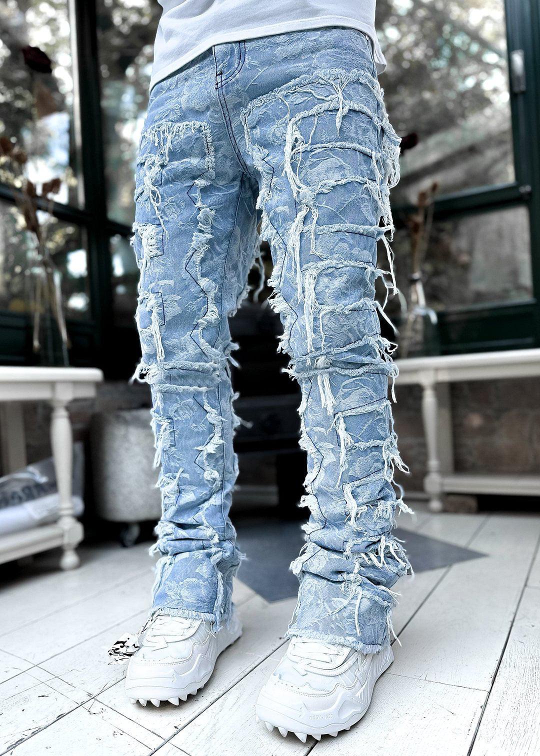 Men Trousers Individual Patched Pants - WOMONA.COM