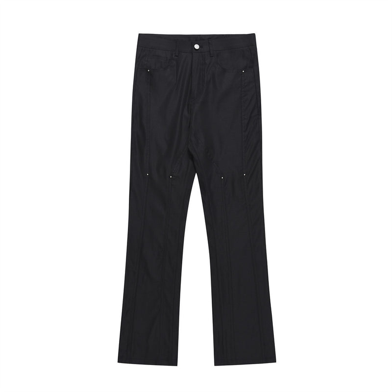 Rivet Slightly Flared Casual Men High Street Suit Pants - WOMONA.COM