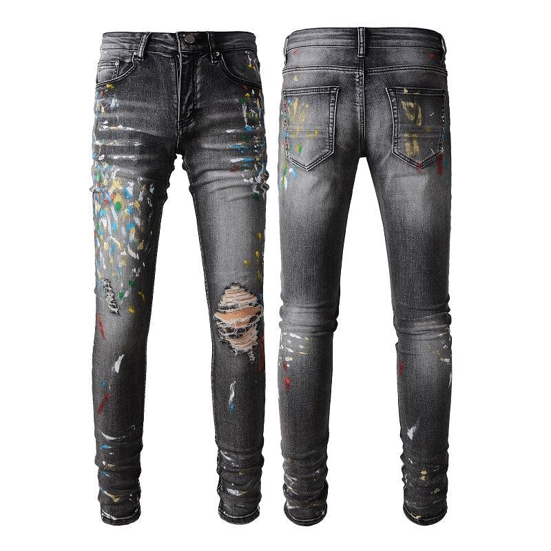 Men's Faded Black Slim Stretch Jeans