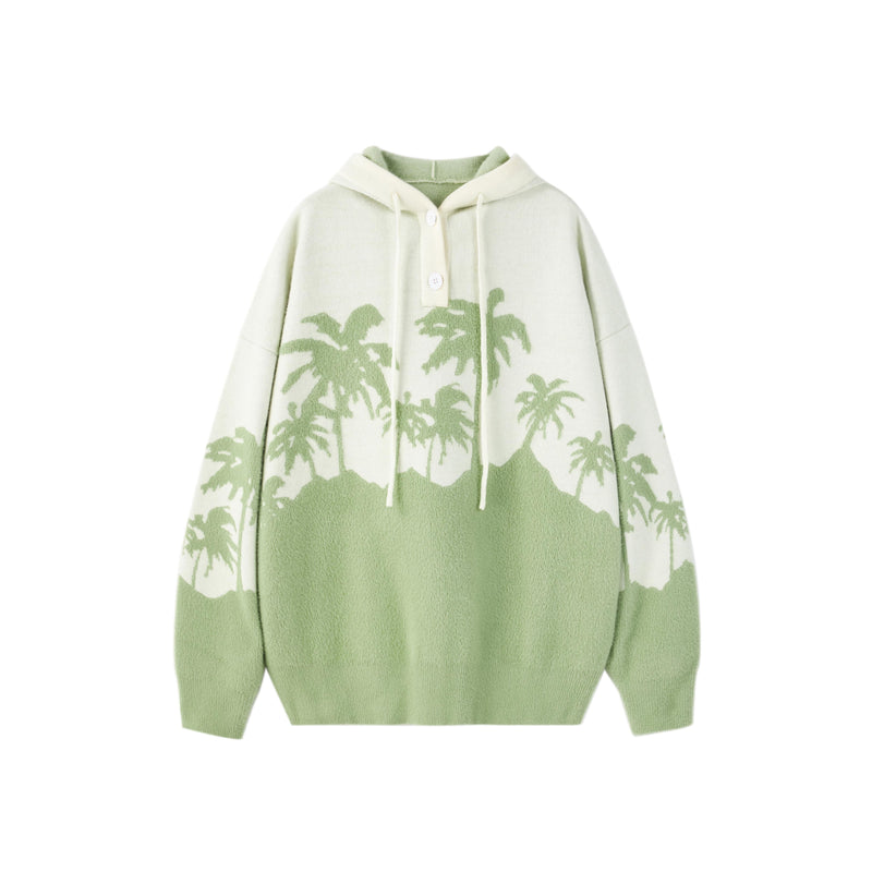 Coconut Hooded Sweater Loose Design - WOMONA.COM