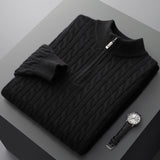 Woolen Half-high Collar Thickened Sweater Zipper